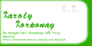 karoly korponay business card